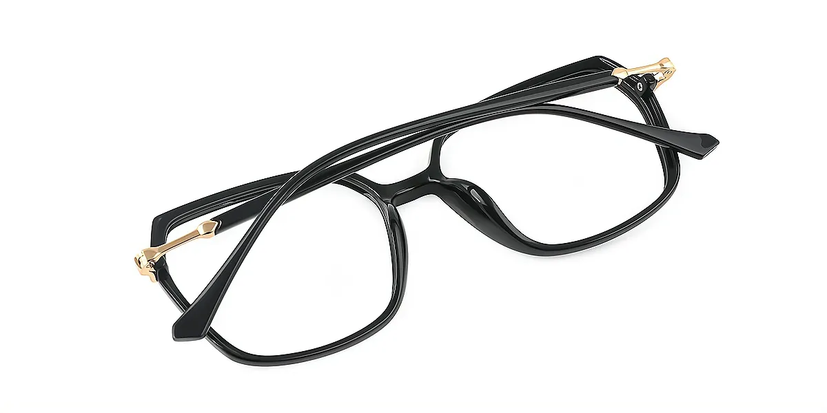 Black Geometric Simple TR90 Eyeglasses