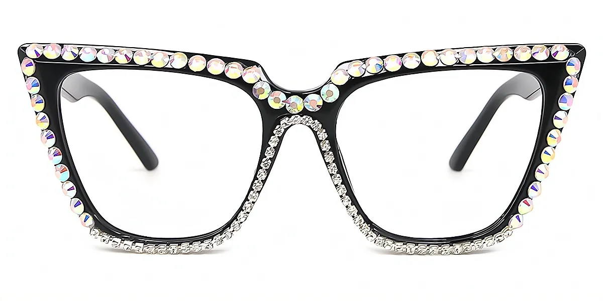 Black Cat Eye Chic Modish Plastic Eyeglasses