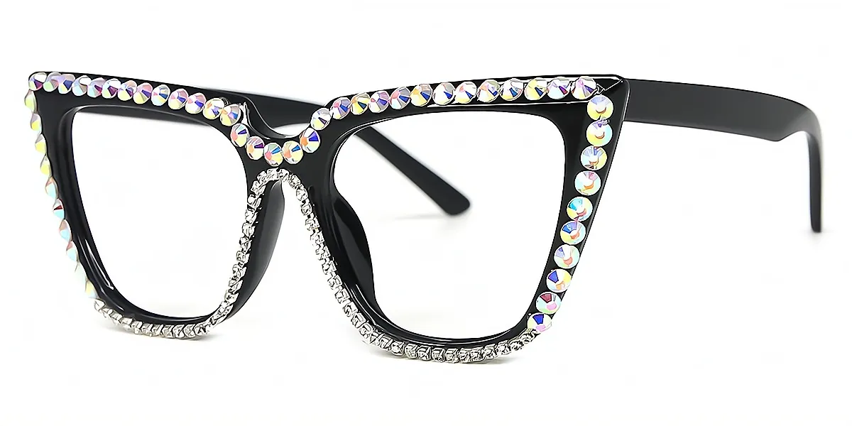 Black Cat Eye Chic Modish Plastic Eyeglasses