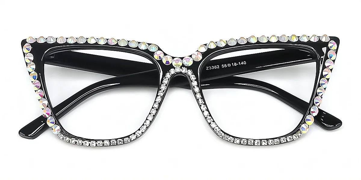 Black Cat Eye Chic Modish Plastic Eyeglasses