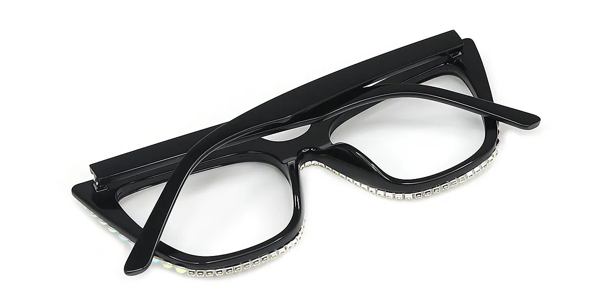 Black Cat Eye Chic Modish Plastic Eyeglasses