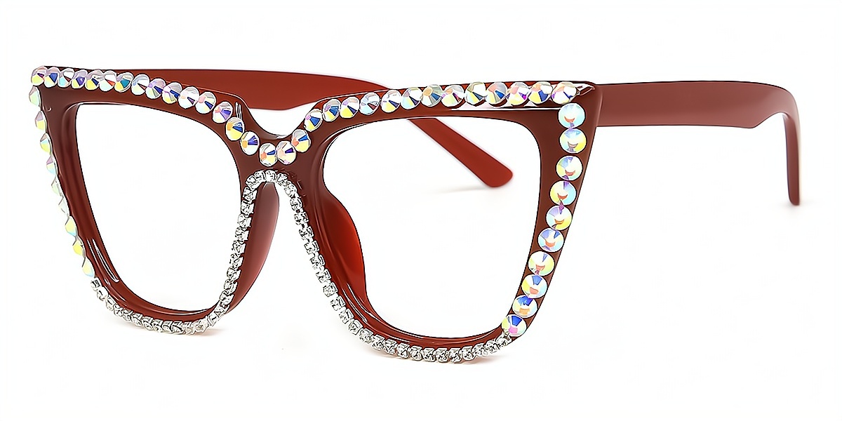 Red Cat Eye Chic Modish Plastic Eyeglasses