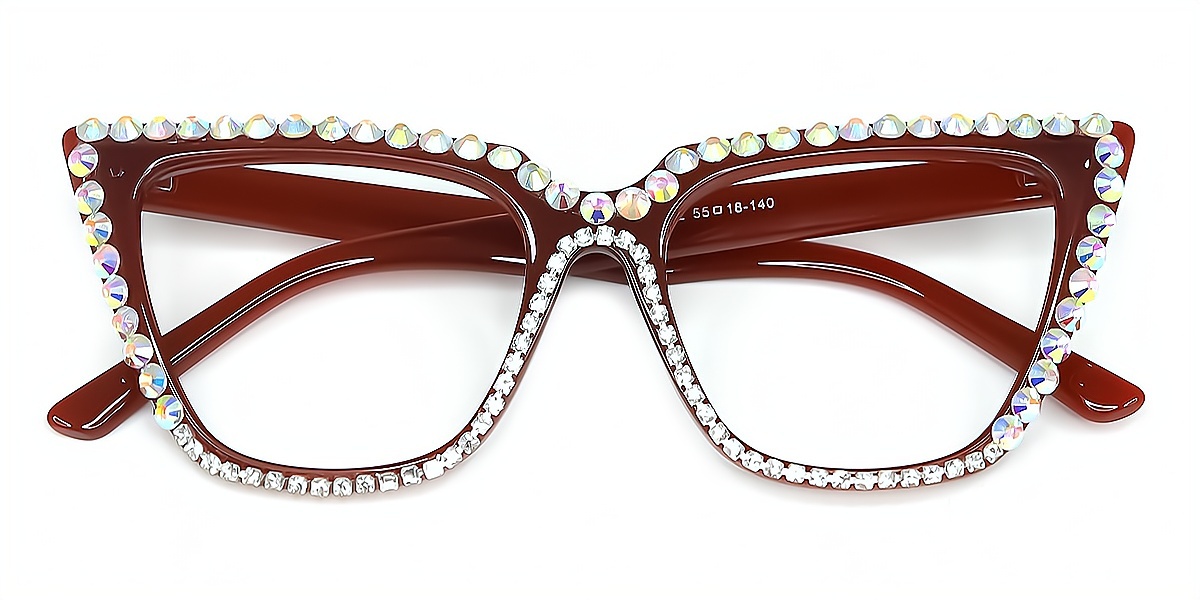 Red Cat Eye Chic Modish Plastic Eyeglasses