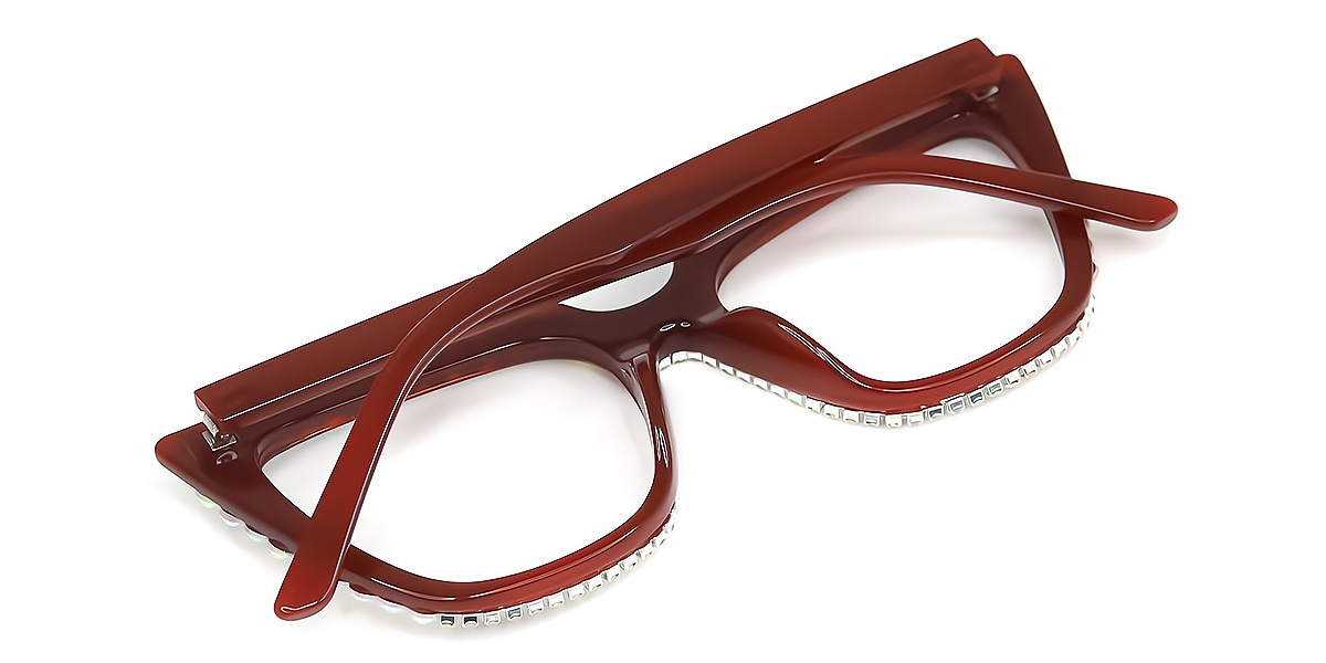 Red Cat Eye Chic Modish Plastic Eyeglasses