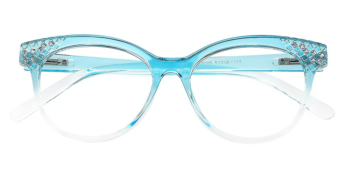 Blue Cat Eye Exquisite Horn TR90 Eyeglasses