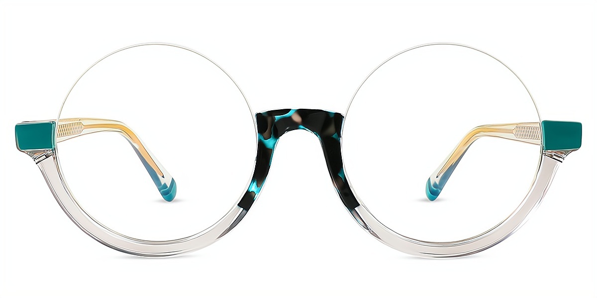 Green Round Unique TR90 Eyeglasses