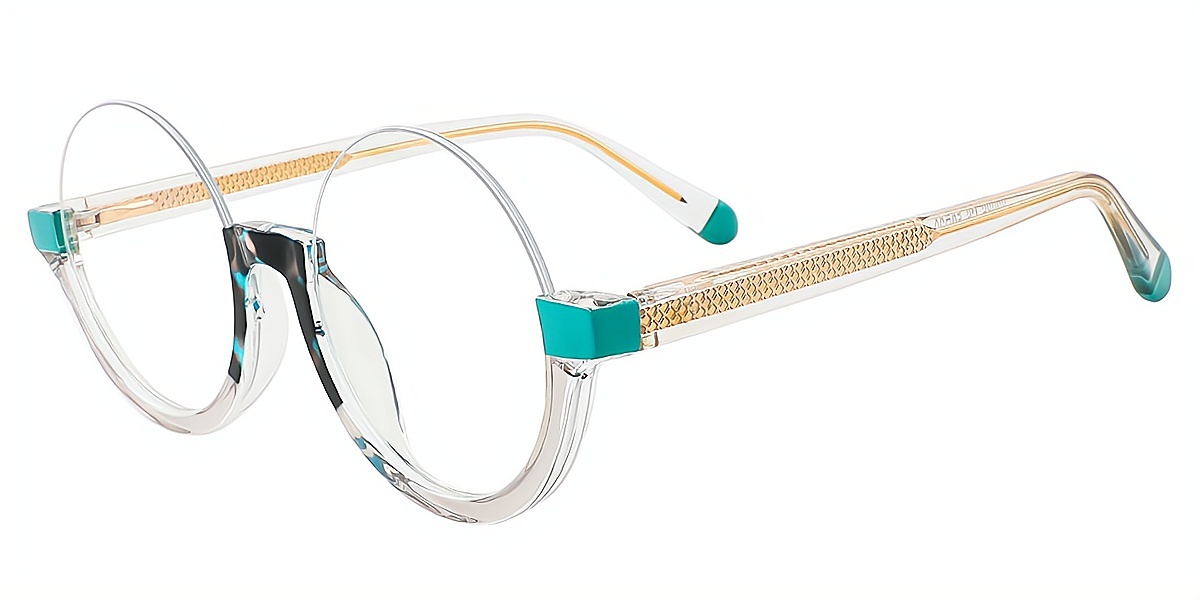 Green Round Unique TR90 Eyeglasses