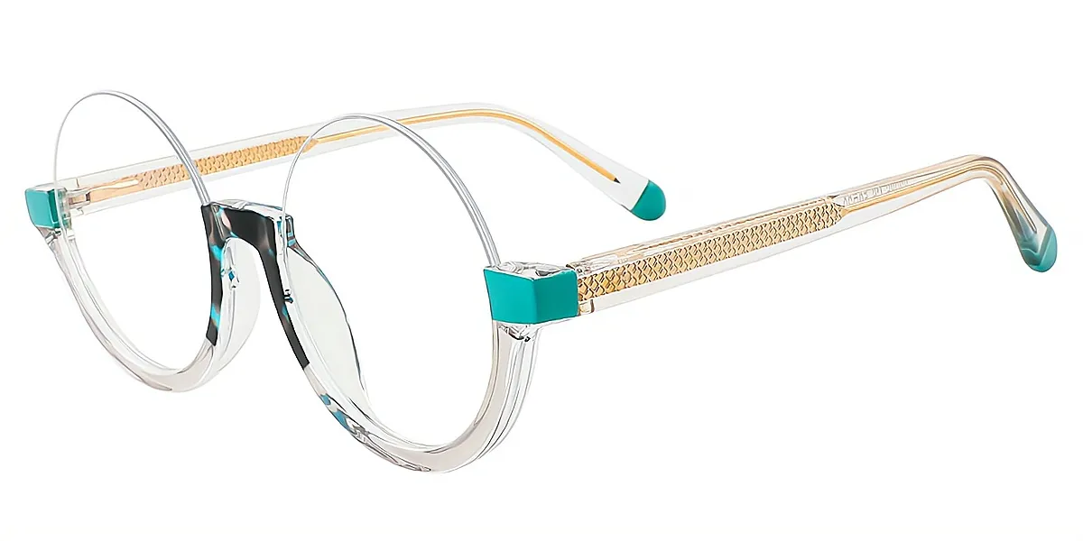 Green Round Unique TR90 Eyeglasses
