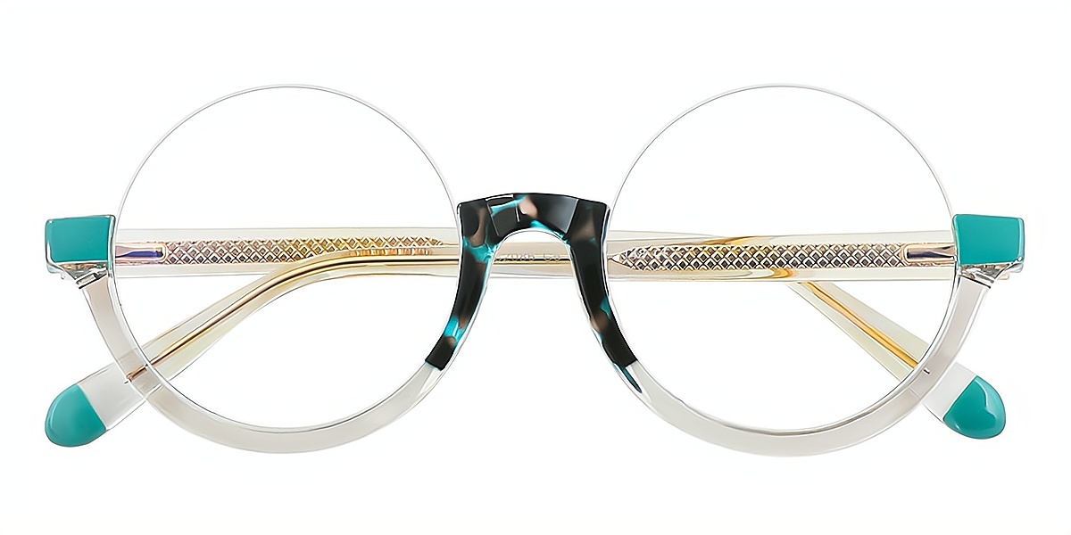 Green Round Unique TR90 Eyeglasses