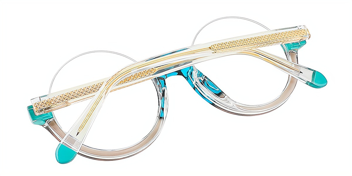 Green Round Unique TR90 Eyeglasses