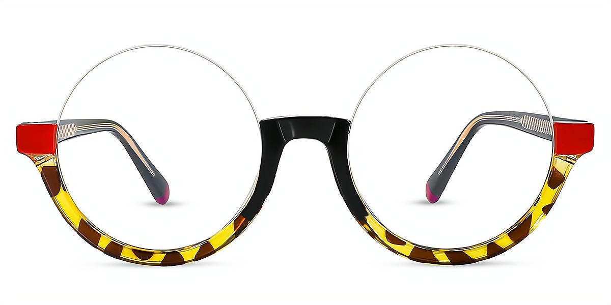 Tortoise Round Unique TR90 Eyeglasses