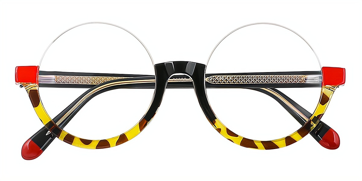 Tortoise Round Unique TR90 Eyeglasses