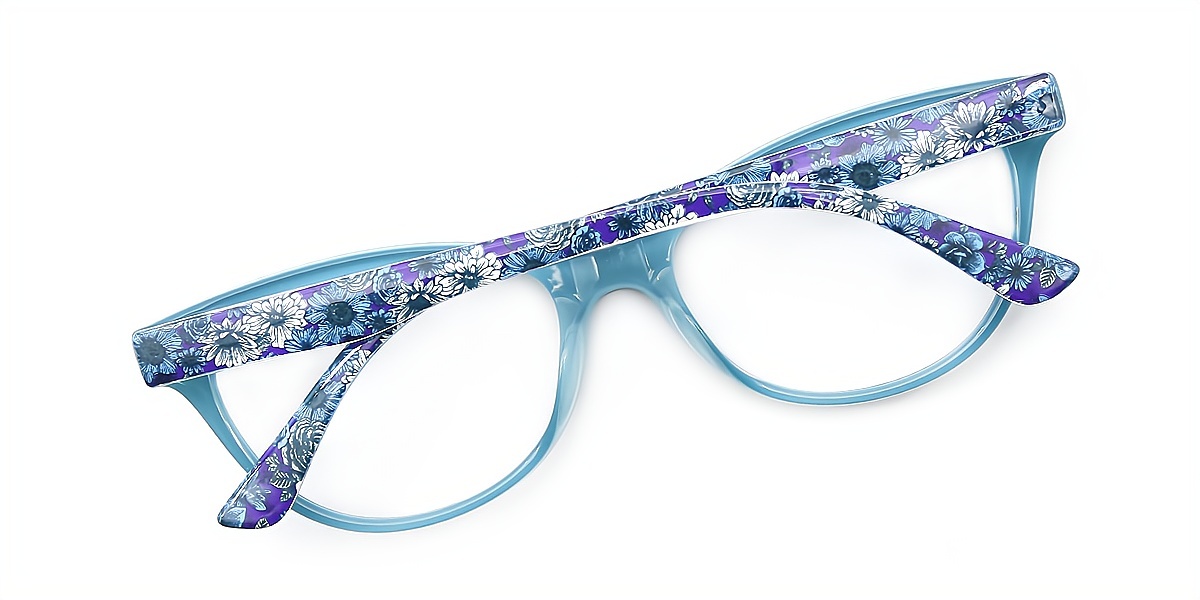 Blue Cat Eye Classic Horn TR90 Eyeglasses