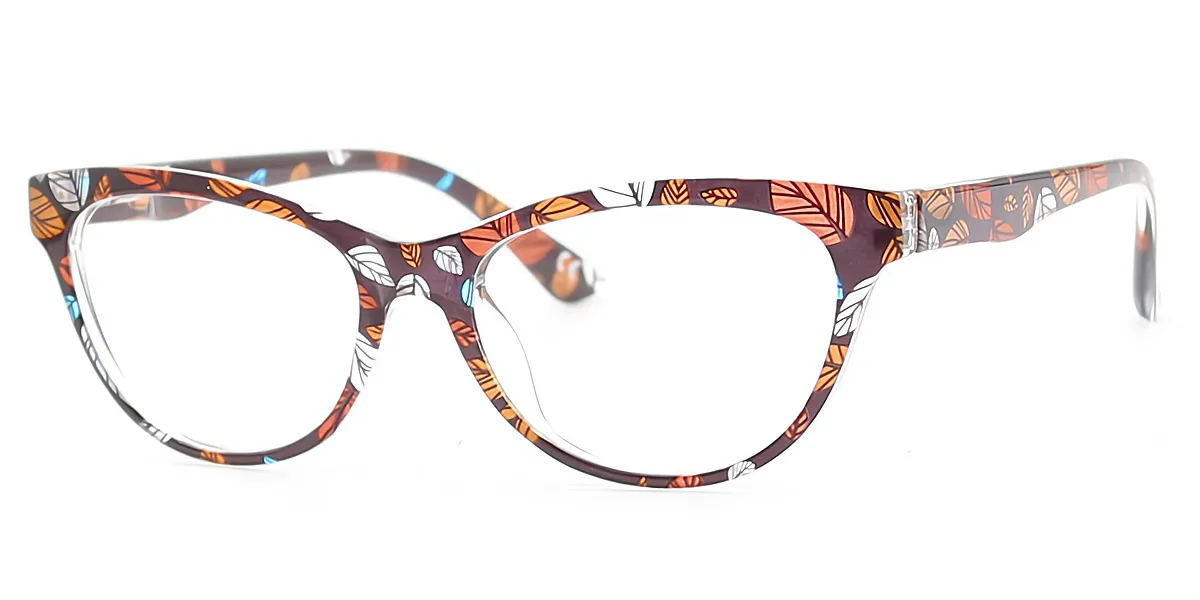 Brown Cat Eye Classic Horn TR90 Eyeglasses