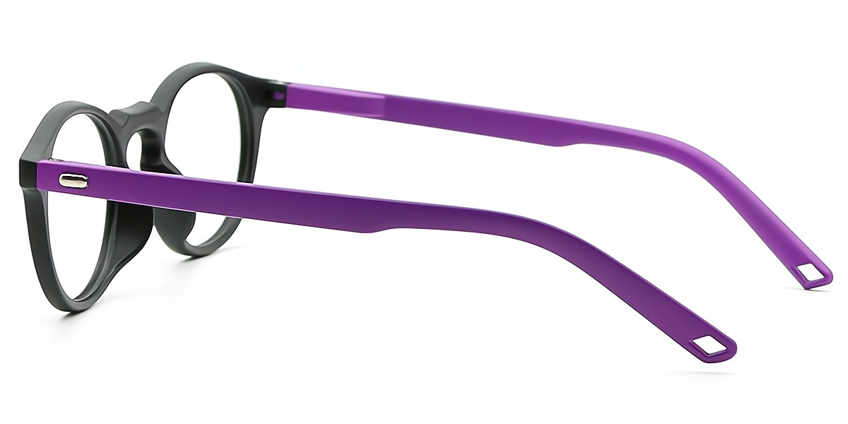 Purple Oval Chic Horn Plastic Eyeglasses