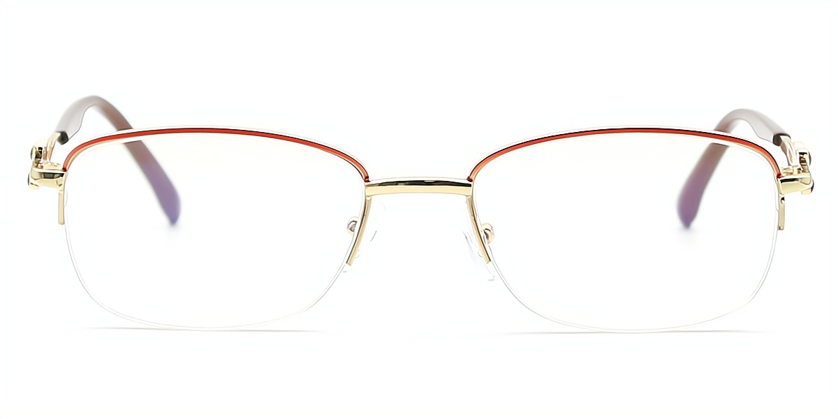 Red C2 Rectangle Classic Exquisite Metal Eyeglasses