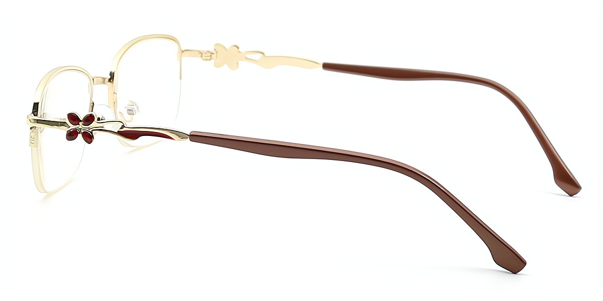 Red C2 Rectangle Classic Exquisite Metal Eyeglasses