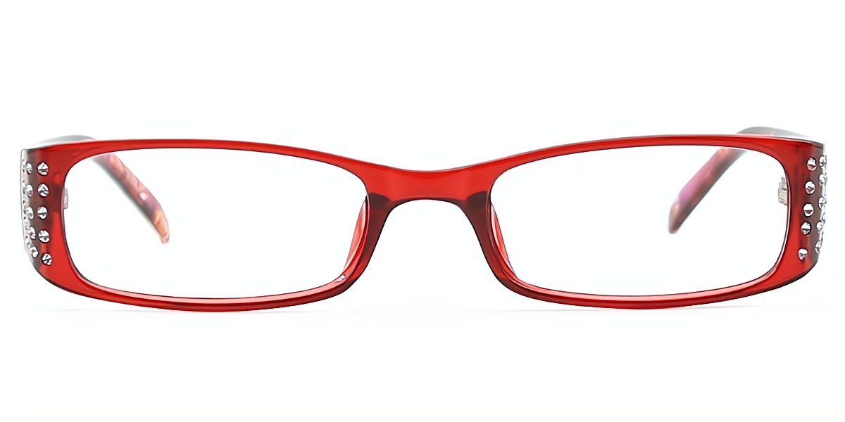 Red Rectangle Classic Unique Plastic Eyeglasses