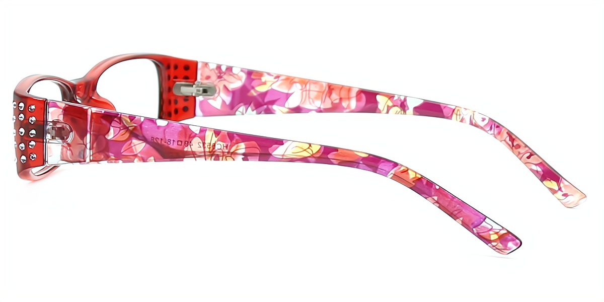 Red Rectangle Classic Unique Plastic Eyeglasses