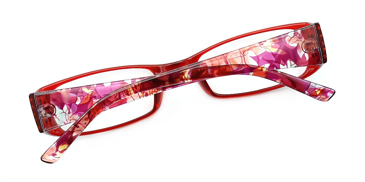 Red Rectangle Classic Unique Plastic Eyeglasses