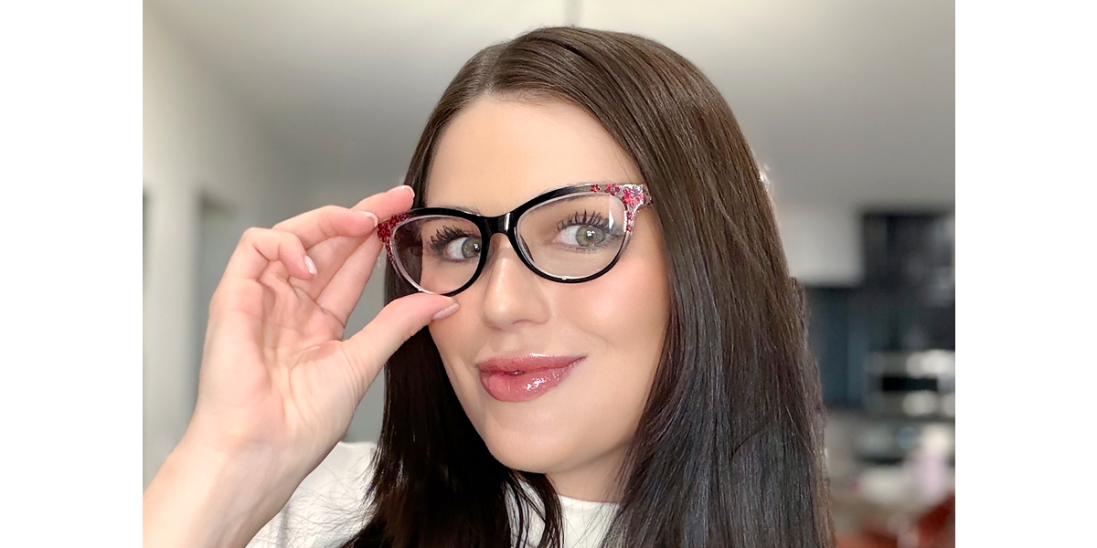 Black Cat Eye Exquisite Fancy Plastic Eyeglasses