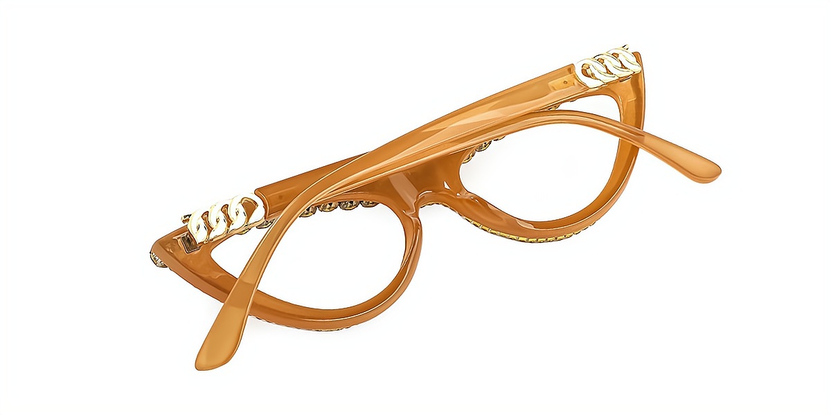 Brown Cat Eye Exquisite Plastic Eyeglasses