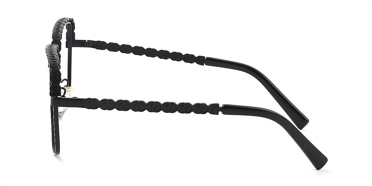 Black Square Exquisite Oversized Metal Eyeglasses