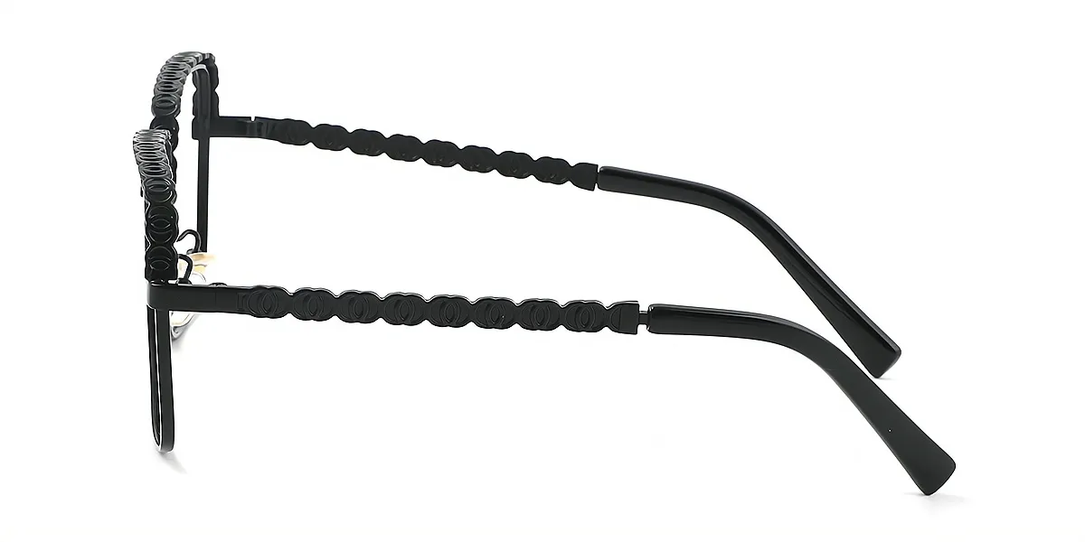Black Square Exquisite Oversized Metal Eyeglasses