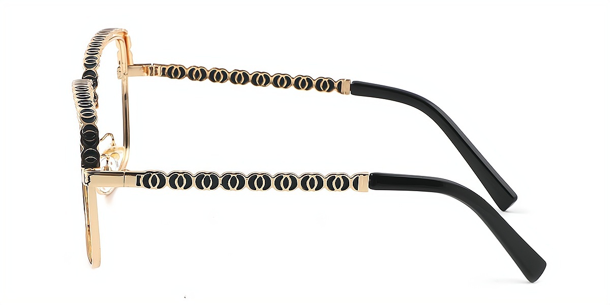 Golden Square Exquisite Oversized Metal Eyeglasses