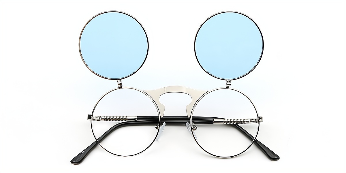 Silver Round Metal Eyeglasses