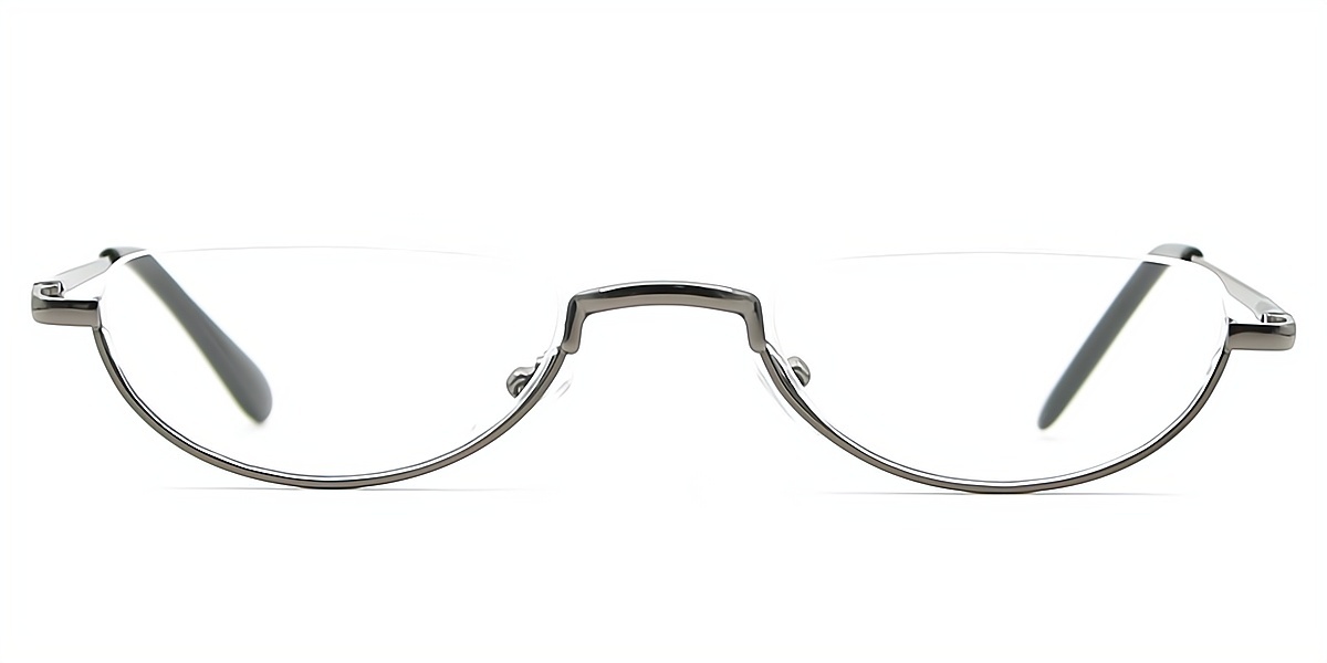 Silver Oval Classic Metal Eyeglasses