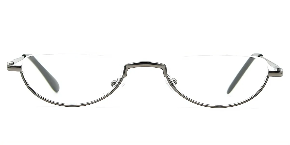 Silver Oval Classic Metal Eyeglasses