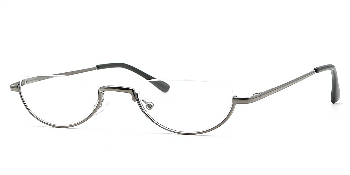 Silver Oval Classic Metal Eyeglasses
