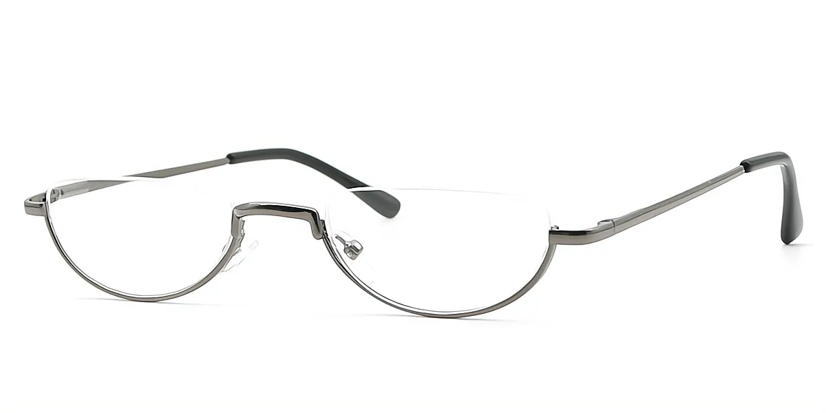 Silver Oval Classic Metal Eyeglasses