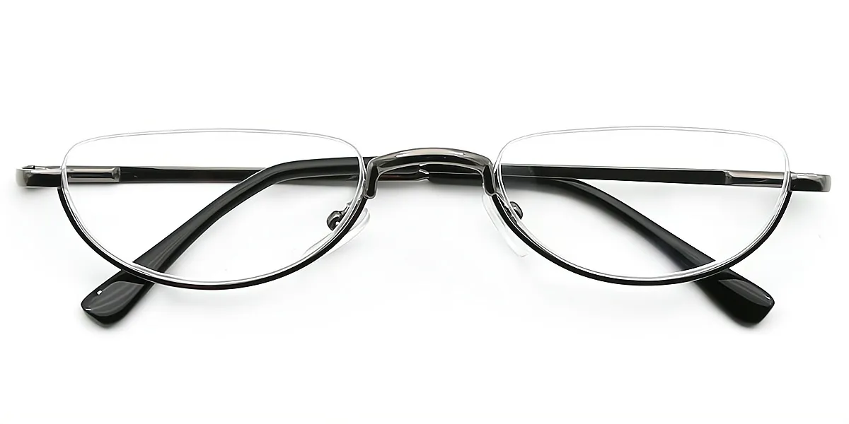 Silver Oval Classic Metal Eyeglasses