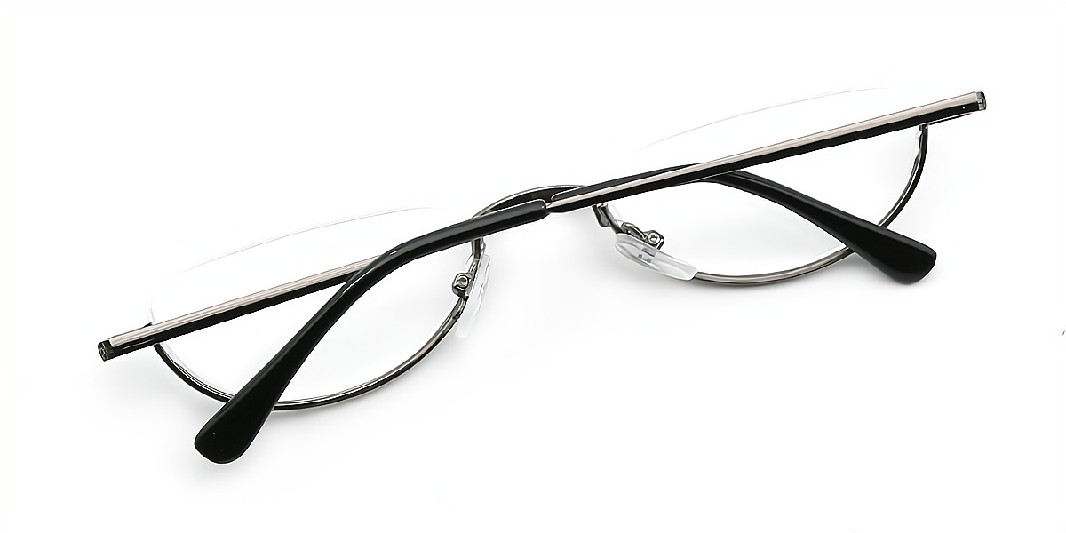 Silver Oval Classic Metal Eyeglasses
