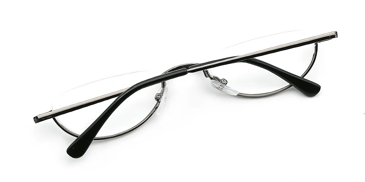 Silver Oval Classic Metal Eyeglasses