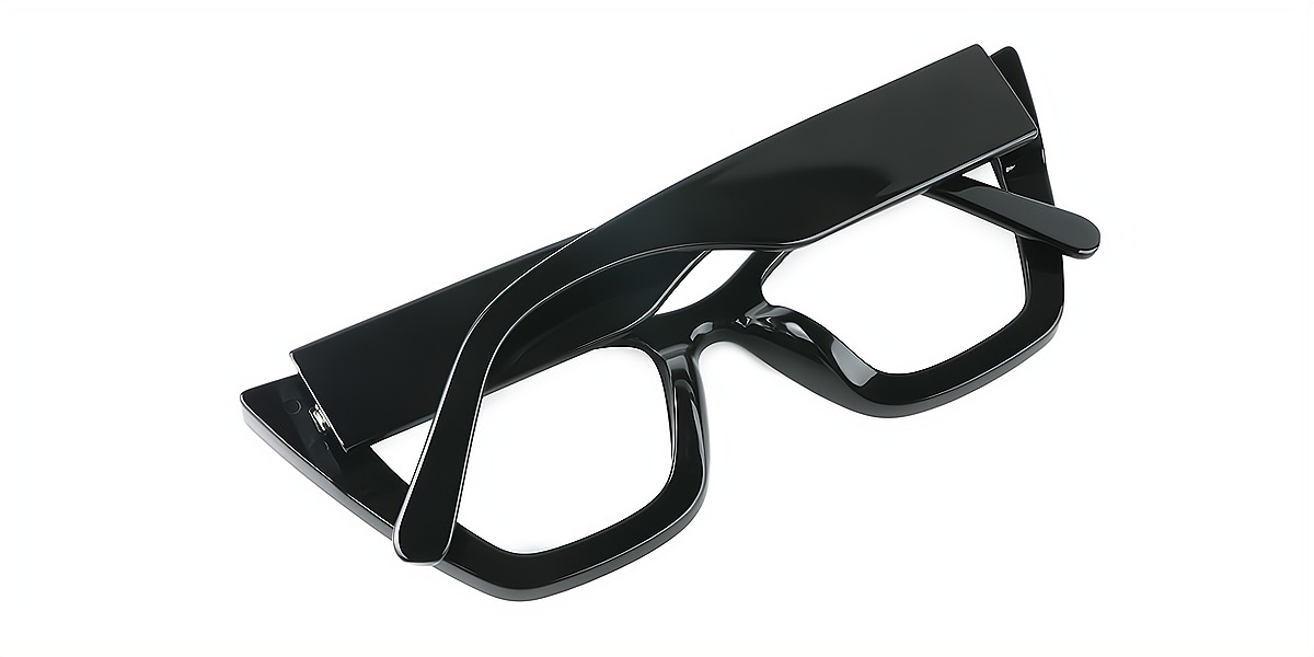 Black Cat Eye Unique Oversized Plastic Eyeglasses