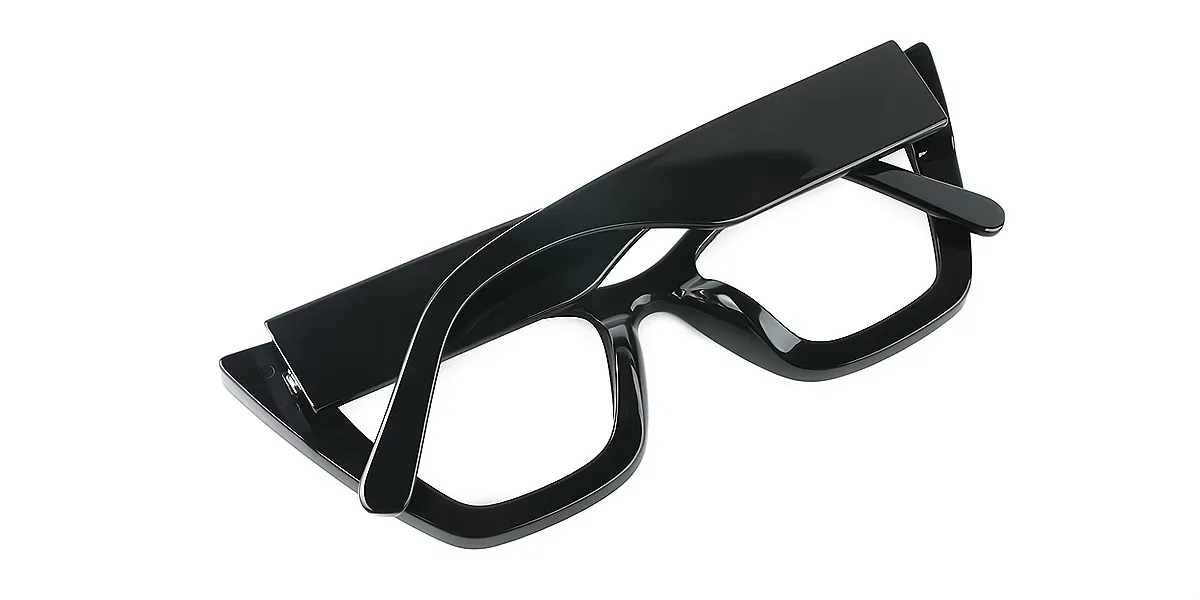 Black Cat Eye Unique Oversized Plastic Eyeglasses
