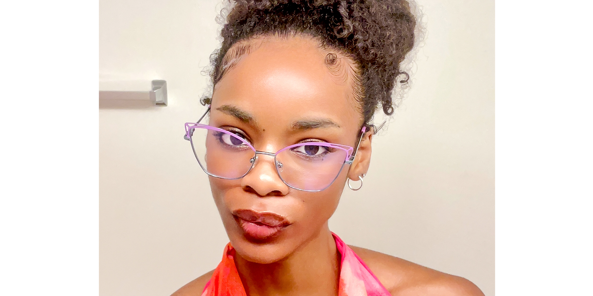 Purple Cat Eye Exquisite Metal Eyeglasses