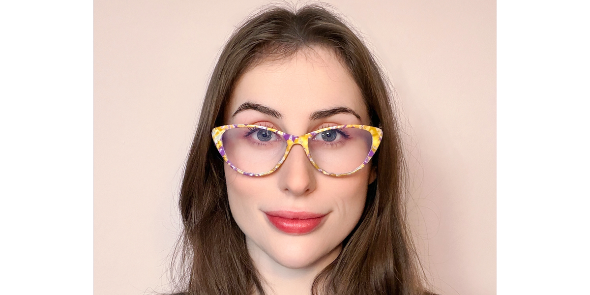 Yellow Cat Eye Chic Elegant Plastic Eyeglasses