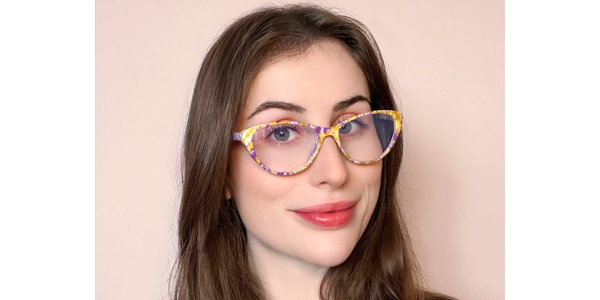 Yellow Cat Eye Chic Elegant Plastic Eyeglasses