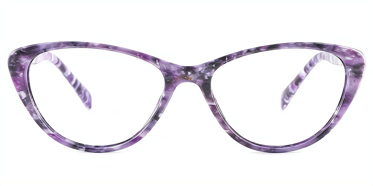 Purple Cat Eye Chic Elegant Plastic Eyeglasses