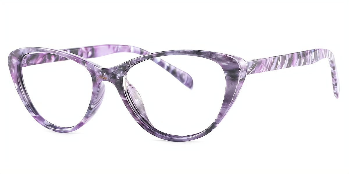 Purple Cat Eye Chic Elegant Plastic Eyeglasses