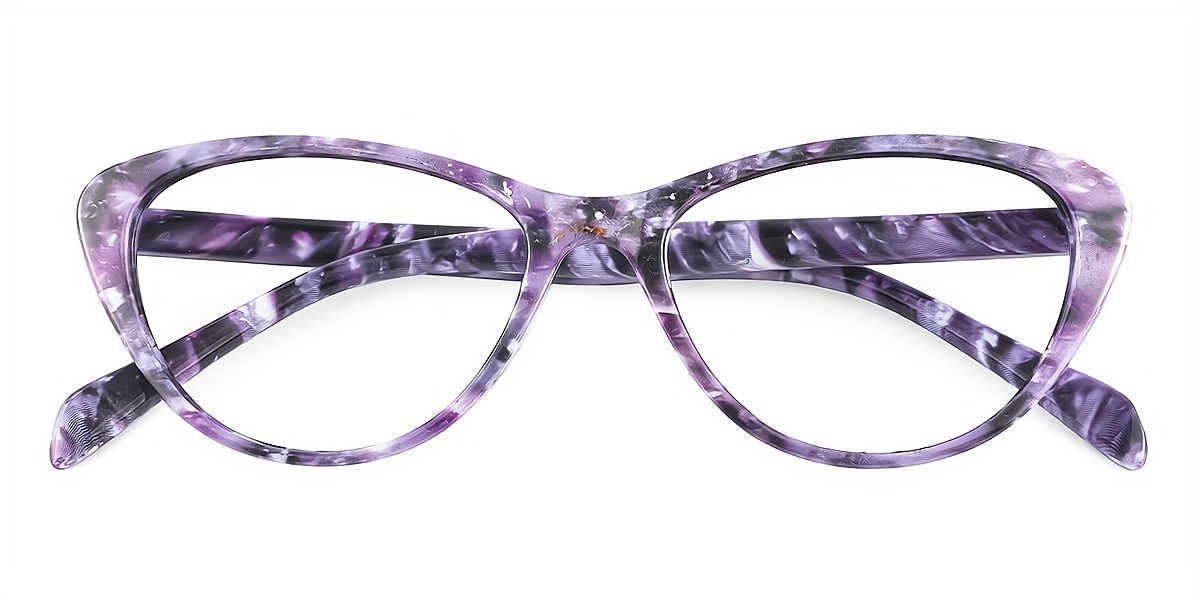 Purple Cat Eye Chic Elegant Plastic Eyeglasses