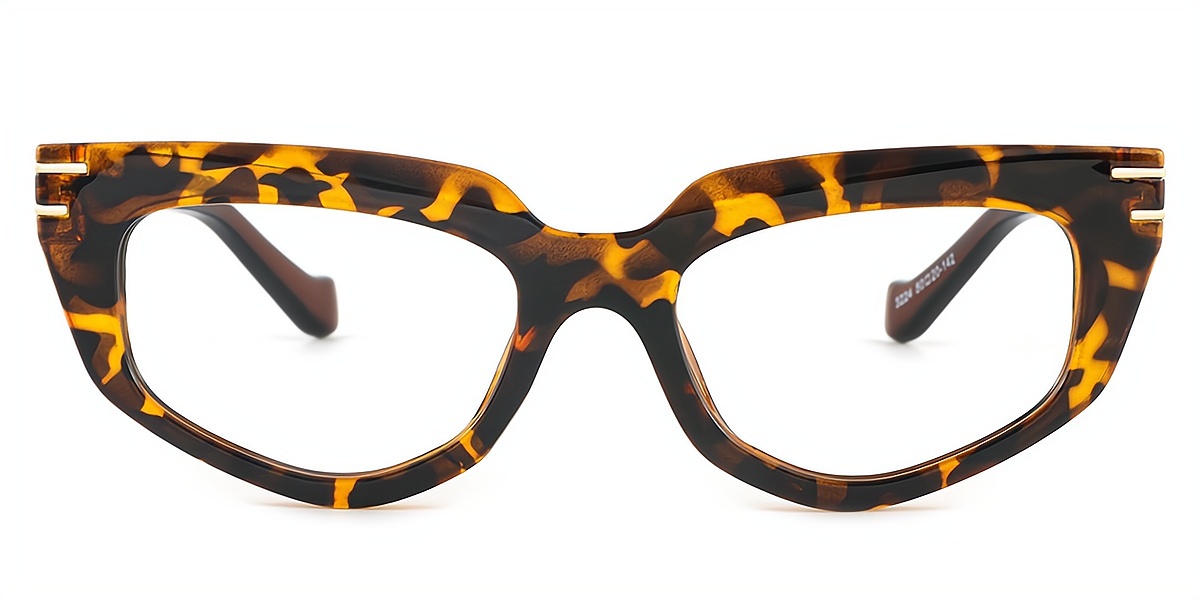 Tortoise Cat Eye Hipster Wide Plastic Eyeglasses