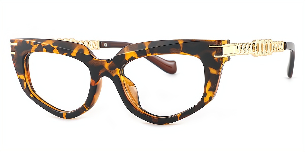 Tortoise Cat Eye Hipster Wide Plastic Eyeglasses
