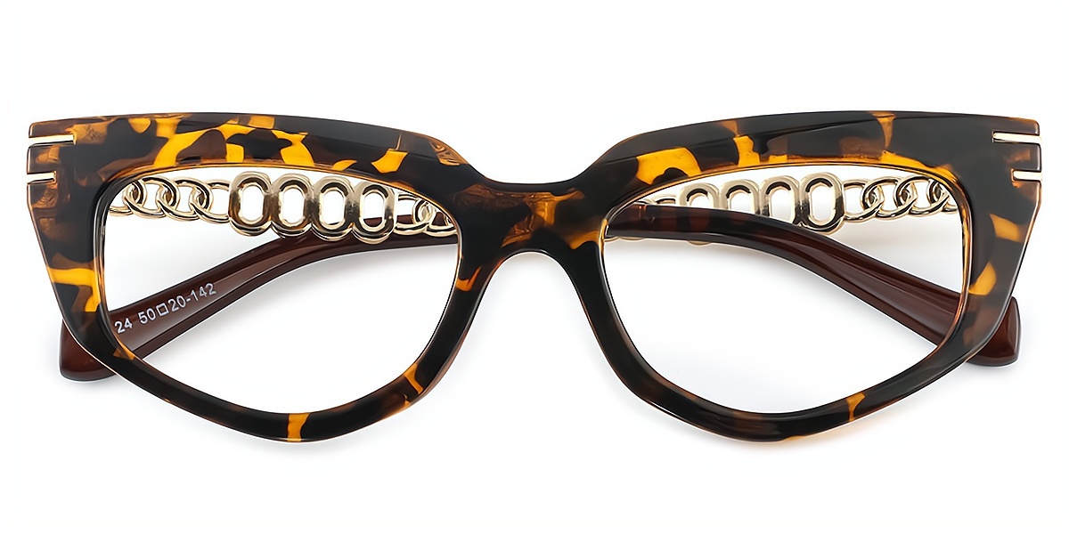 Tortoise Cat Eye Hipster Wide Plastic Eyeglasses