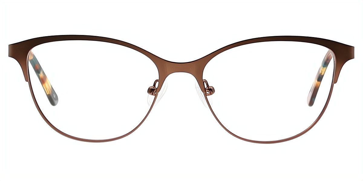 Brown Cat Eye Classic Horn Metal Eyeglasses