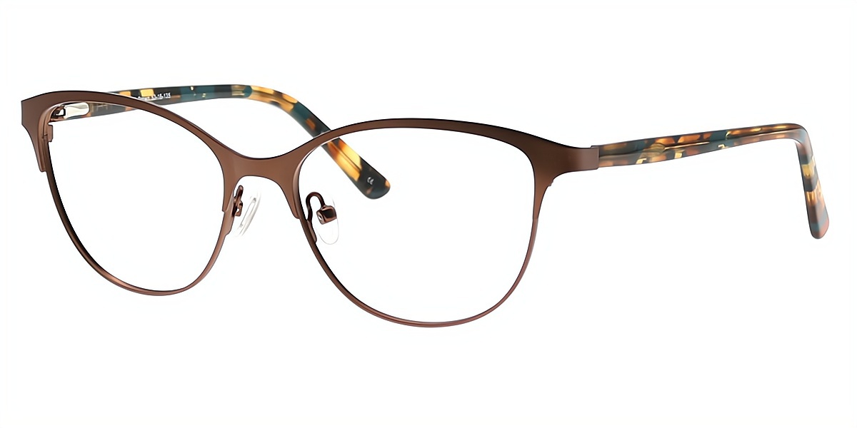 Brown Cat Eye Classic Horn Metal Eyeglasses
